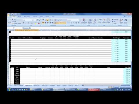 D & D 3.5 Zeichenblatt Tutorial