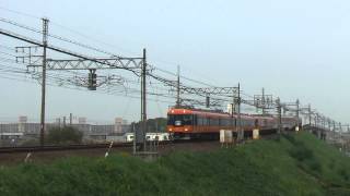 近鉄12200系+30000系特急 庄内川土手にて