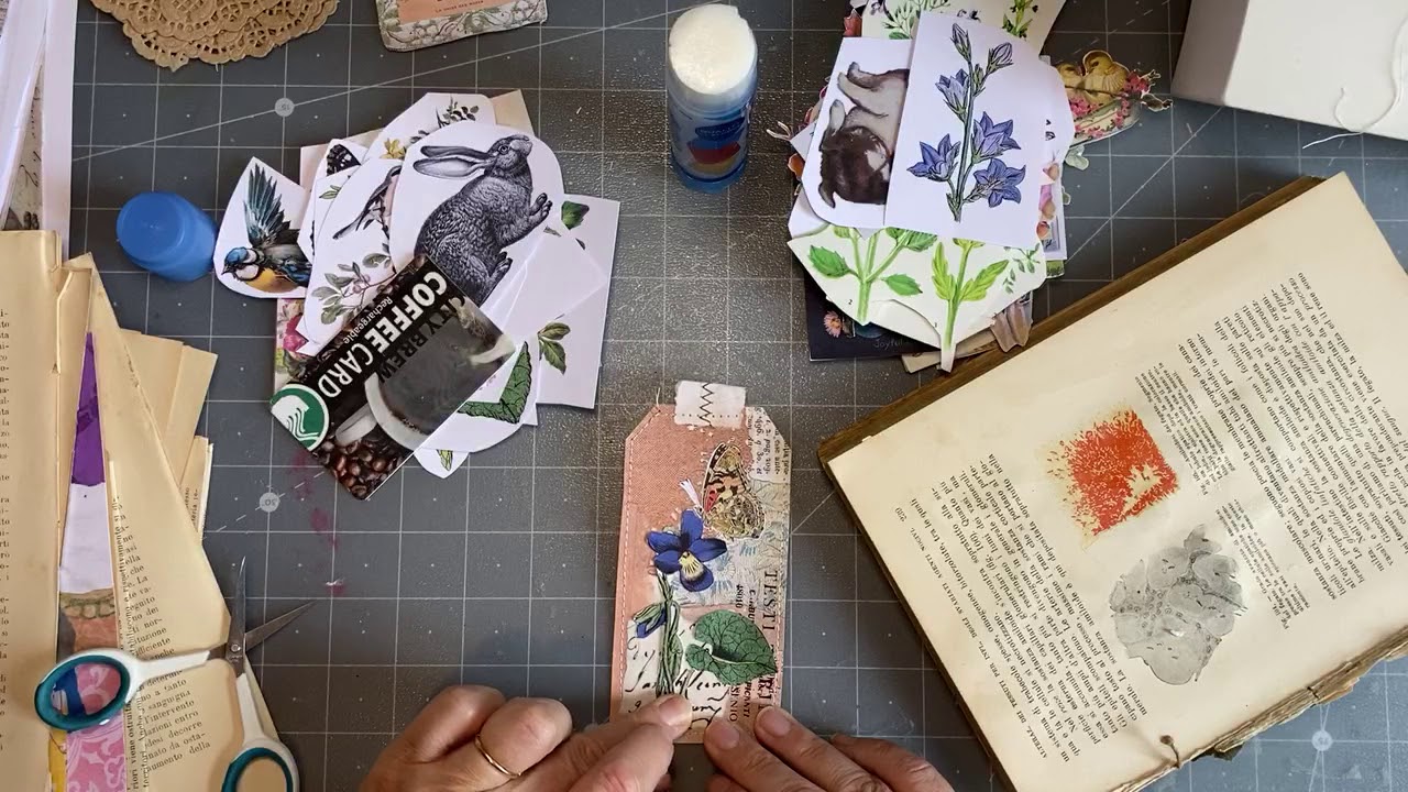 Craft with me | making tags and pockets for new Easter journals - YouTube
