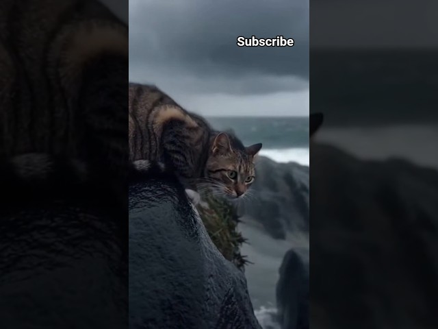 😱Cat is tr@ped in hills 👉🏻Super girl rescue cat😭#trending #shorts #foryou #fypシ #cat #love