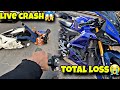 Live crash  bike total loss viral crash foryou r15