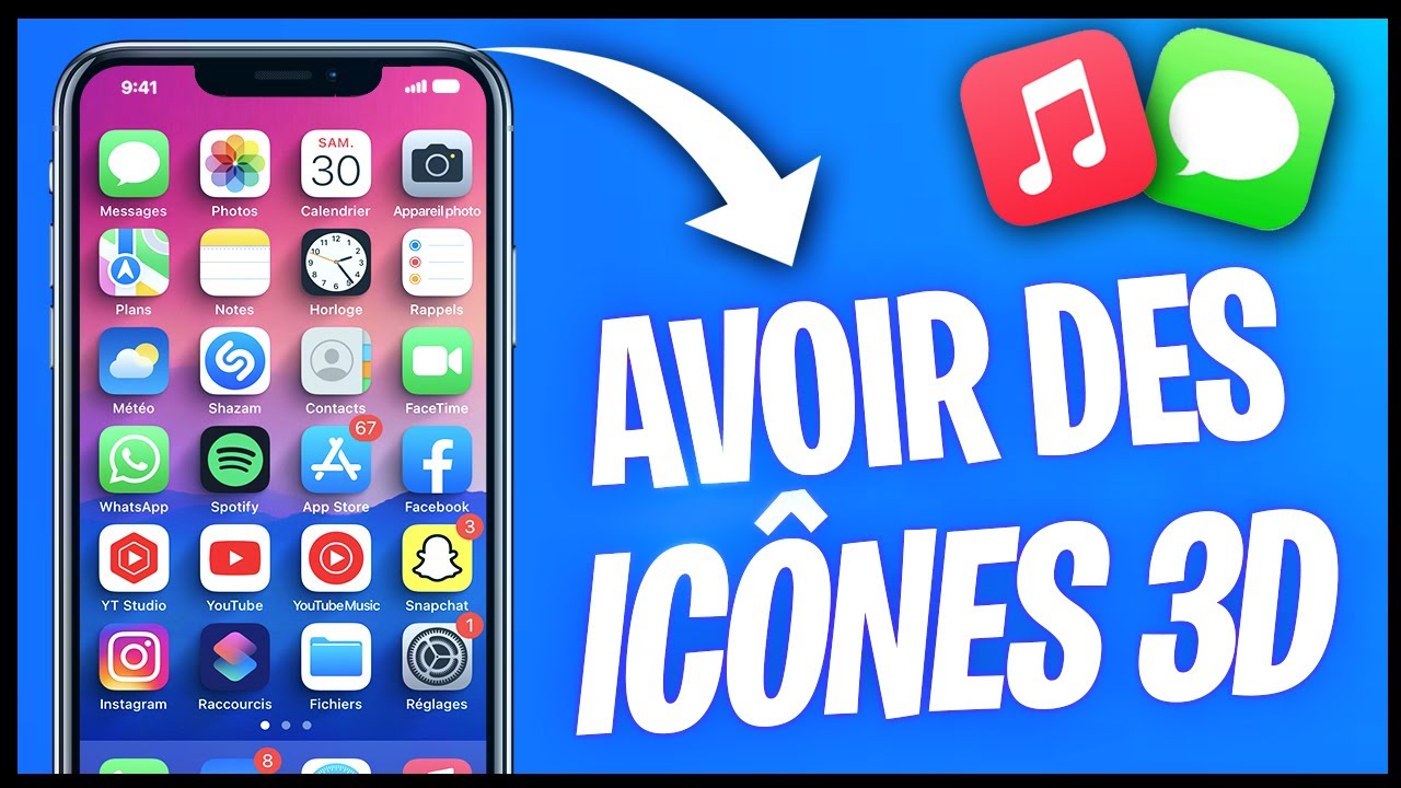 PERSONNALISER SON IPHONE AVEC DES ICÔNES 3D - YouTube