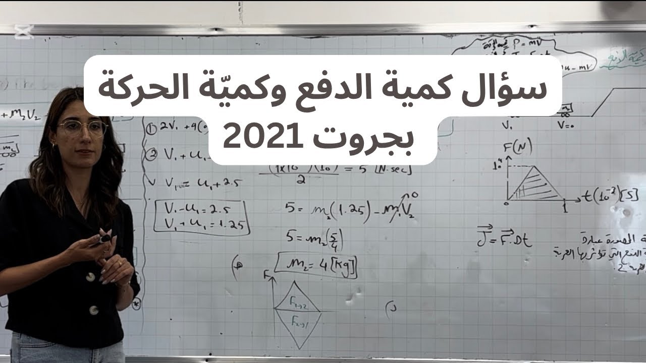 سؤال بجروت: كمية الحركة وكمية الدفع - بجروت 2024