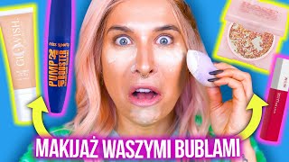 ♦ CAŁY MAKIJAŻ BUBLAMI 😱  testuję WASZE najgorsze kosmetyki! ♦ Agnieszka Grzelak Beauty♦