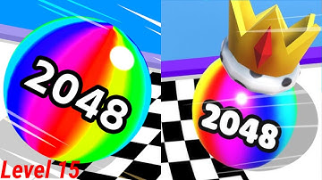 Ball Run 2048 Vs Ball merge number Run satisfying Gameplay ⚽🎱🟨🟡🧿 walkthrough iOS Android Level 15