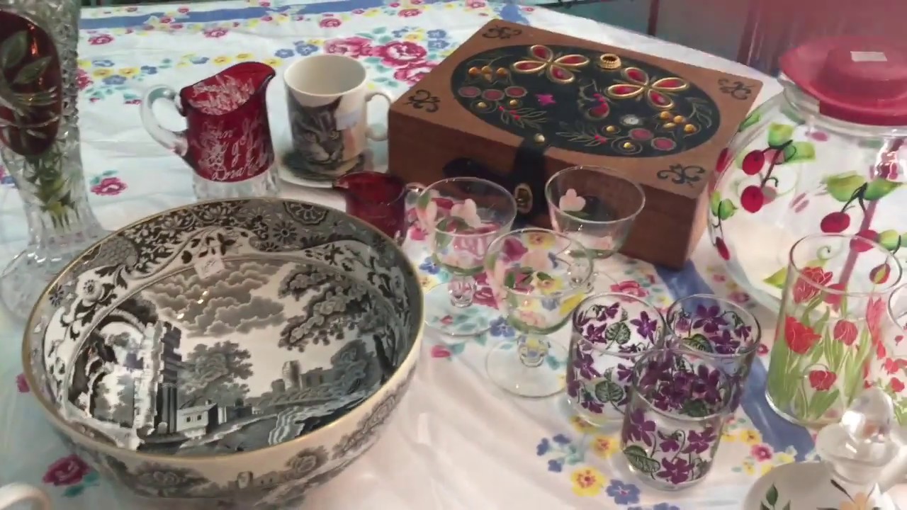 Vintage Thrift Haul #28  Spode, Swanky Swigs, Ruby Flash Cut Glass, Limoges & More!