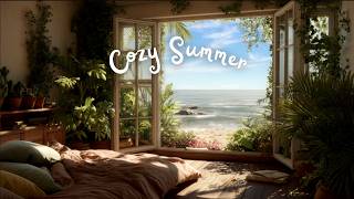 Peaceful Beachside Bedroom Ambience 🌊 Warm Sunlight Filtering Through Plants & Leaves screenshot 5