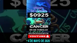 Horóscopo de Hoy Cáncer - 4 - de Mayo de 2026. #amor #dinero #salud #orodiario #shorts