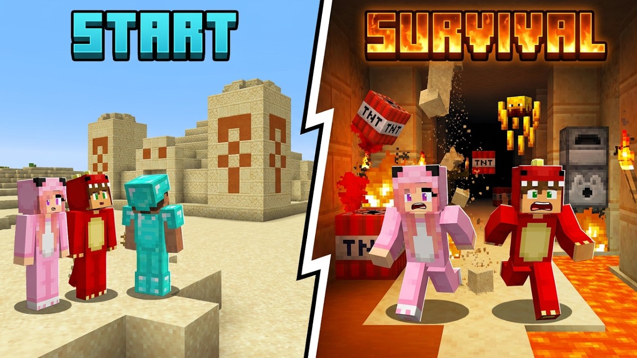 How I Survived the Ultimate Desert Castle Challenge in Minecraft!