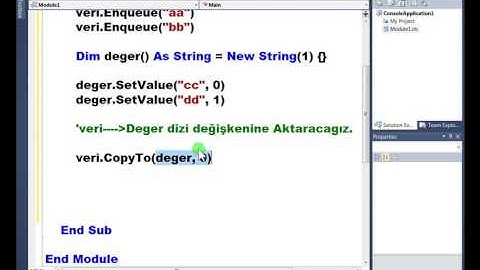 Visual Basic .NET - Ders 334 : Queue Sınıfı-CopyTo