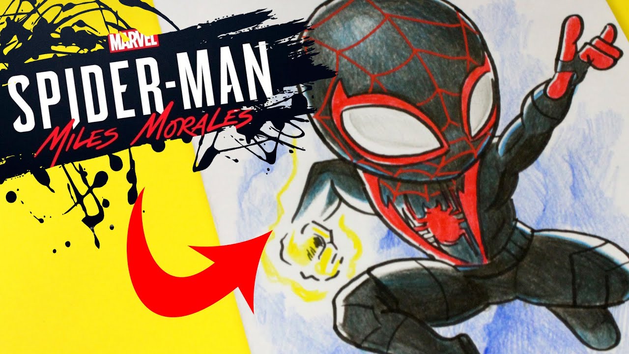 COMO DIBUJAR A SPIDERMAN MILES MORALES KAWAII - Dibuja a Spiderman de PS5  facil con 365BOCETOS - YouTube