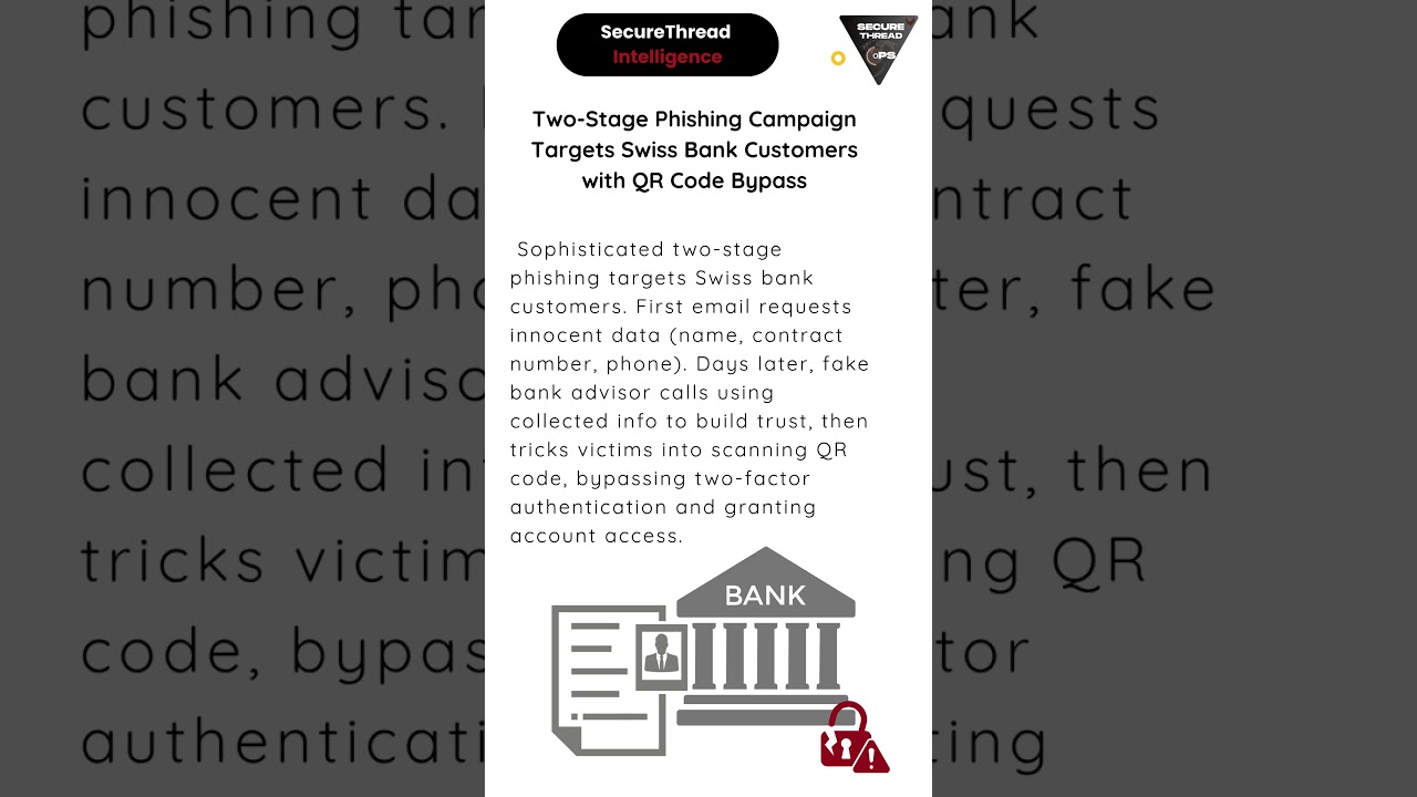Two-Stage Phishing Campaign Targets Swiss Bank Customers with QR Code Bypass