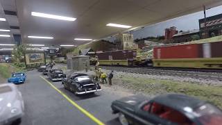 Ho Scale Two Alco M636S Running An Intermodal Train Through Kongesor Junction