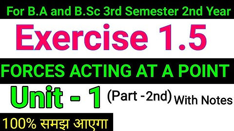 Exercise 1.5 Forces Acting At a Point Statics Math For B.Sc Second Year || 3rd Semester || Part-2