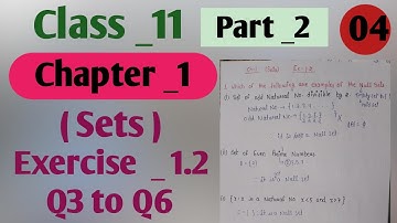 Class _11 Math Exercise _ 1.2  | part 2 |  NCERT Solution | CBSE  | Chapter _1 ( Sets  )
