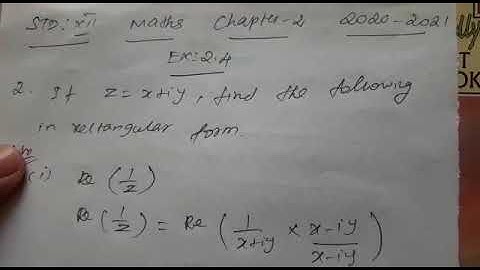 12th Maths Chapter 2 Complex Numbers - Class 12
