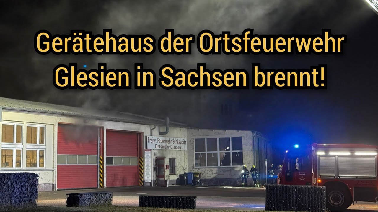🔥Feuer im Gerätehaus der Ortsfeuerwehr Glesien - Dichter Rauch aus der Feuerwache am 02.07.2025