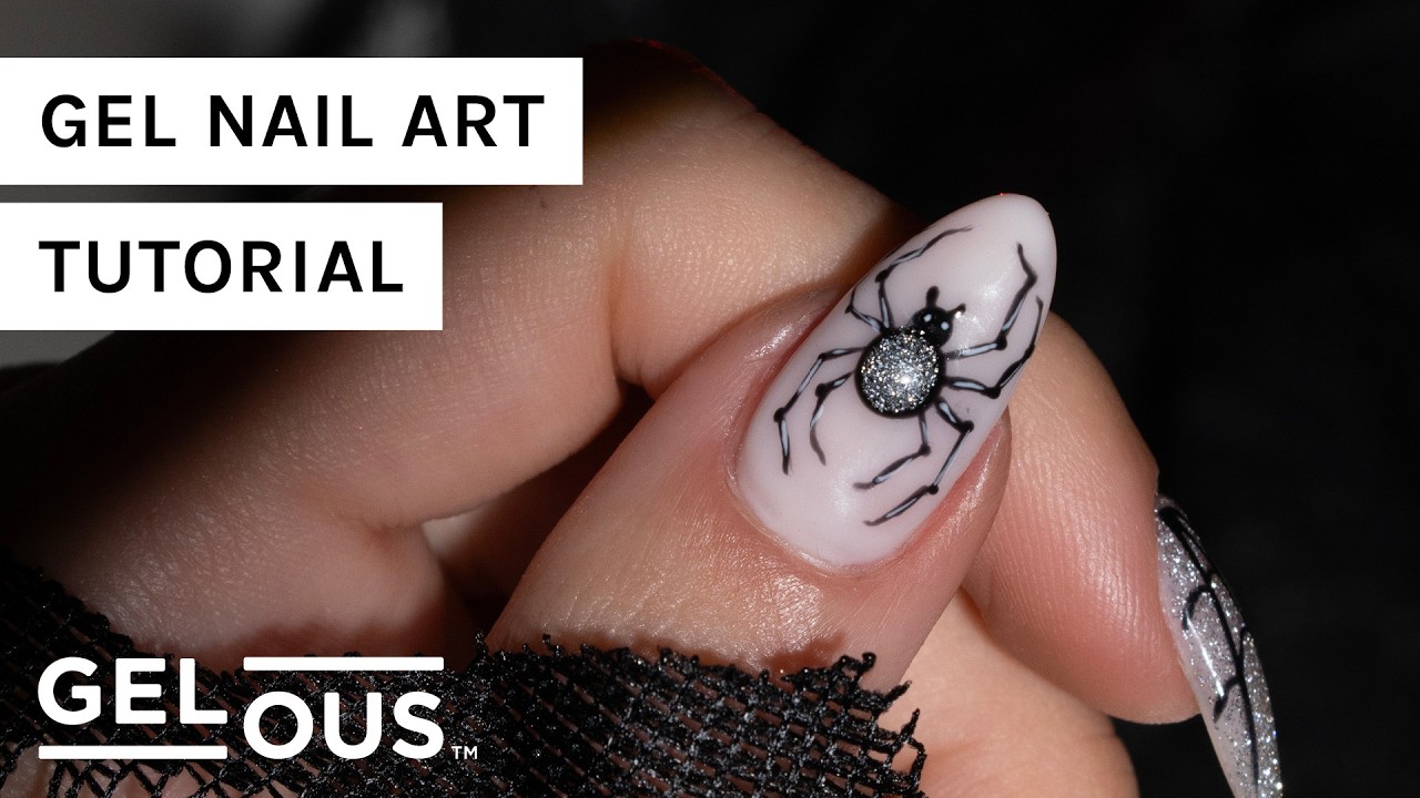 Как нарисовать жуткий 3D-маникюр с пауком на Хэллоуин | Урок по гелевому дизайну ногтей | Гелевый...