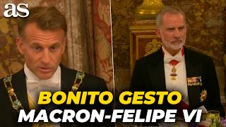 El EMOTIVO HOMENAJE de MACRON al Rey FELIPE VI en CASTELLANO