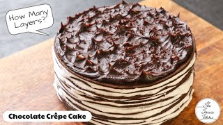 Eggless Chocolate Crêpe Cake Recipe | No Oven Chocolate Cake Recipe ~ The Terrace Kitchen