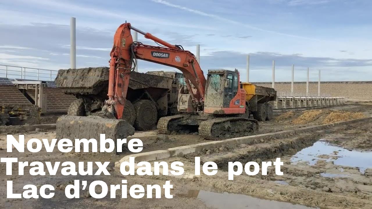 Lac de la forêt d'Orient - Travaux dans le port de Mesnil St Père