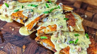SMOKED BRISKET Meets SHRIMP in this EPIC Surf and Turf Quesadilla!