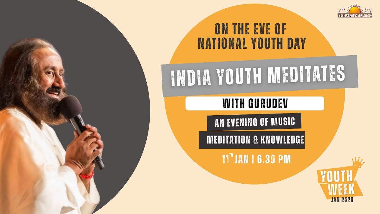 India Youth Meditates with Gurudev