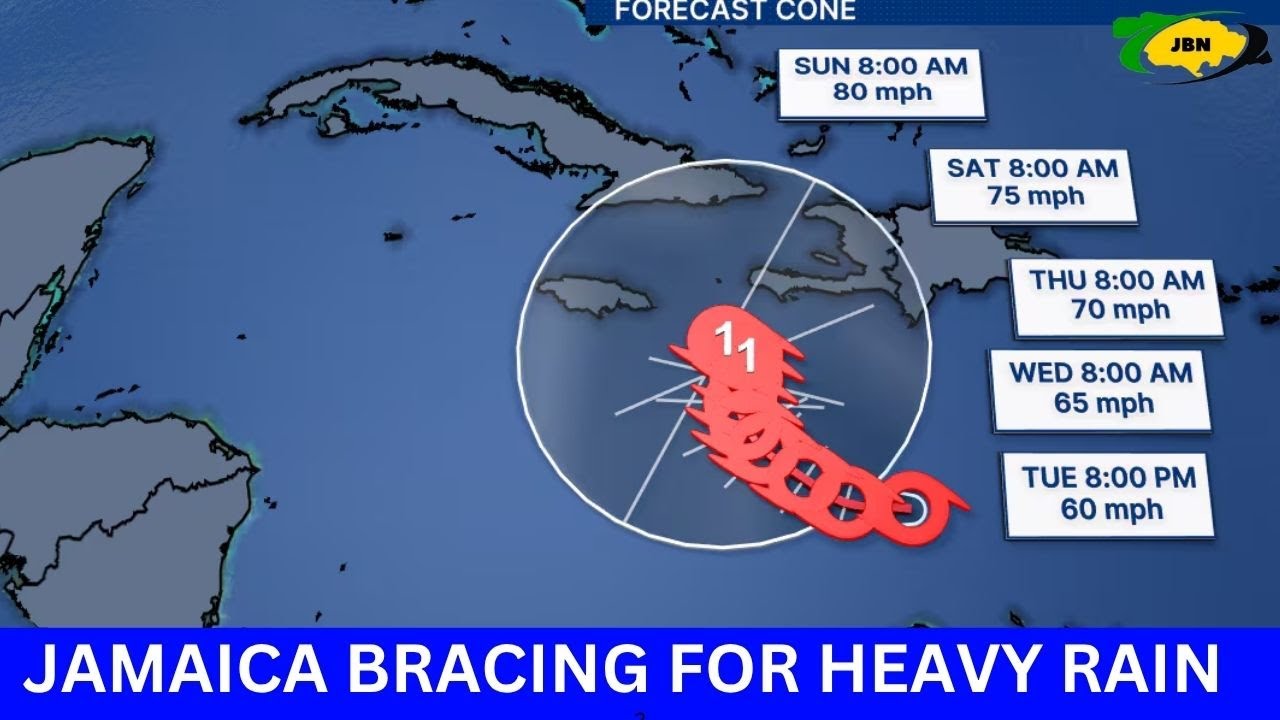 На Ямайке действует предупреждение о тропическом шторме в связи с формированием тропического штор...