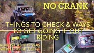 Rzr no crank things to check if out riding & how I bypassed my brake switch during crank