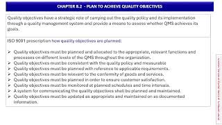 IS042: Chapter 8 - Plan to Achieve Quality Objectives