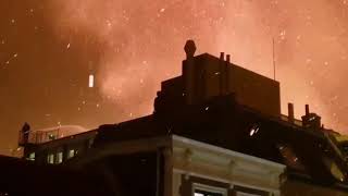 Massive bonfire sparks ember storm in Dutch town