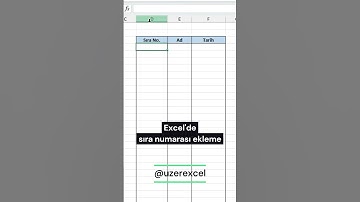 Excel’de binlerce sıra numarası ekle