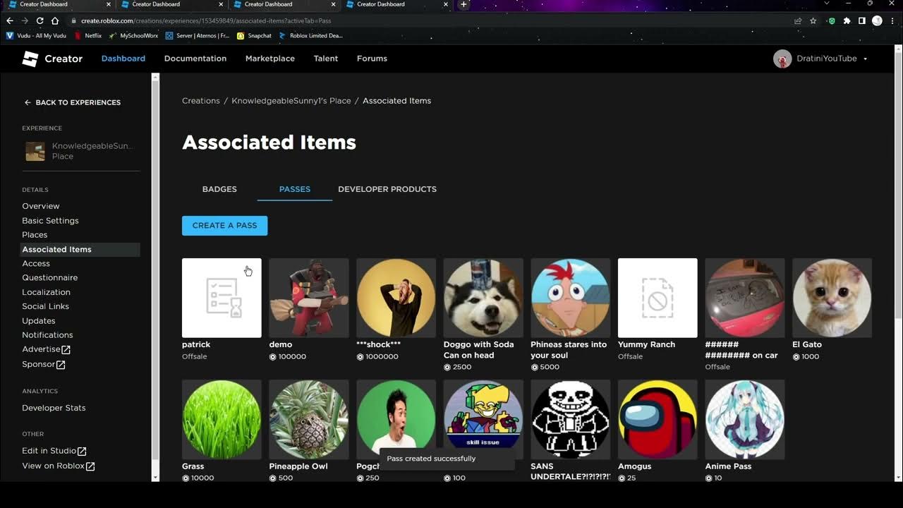 is it possible to make a gamepass on the new creator dashboard instead if  no passes made yet? : r/robloxgamedev
