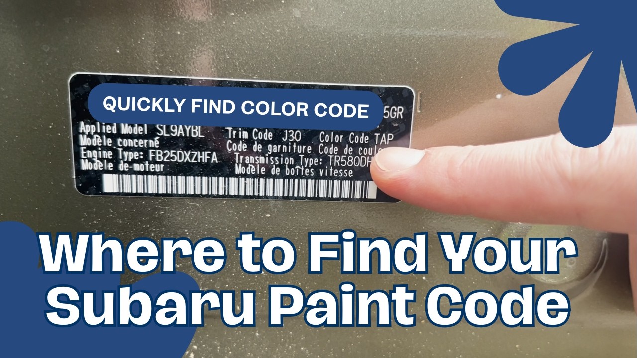 Destination Code Subaru Where to Find Subaru Paint Code Location - YouTube