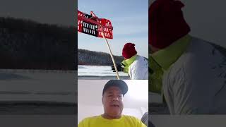 cómo saca peses en un rio congelado #pesca #shors