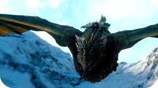 Джон Сноу впервые летает на драконе. Игра престолов