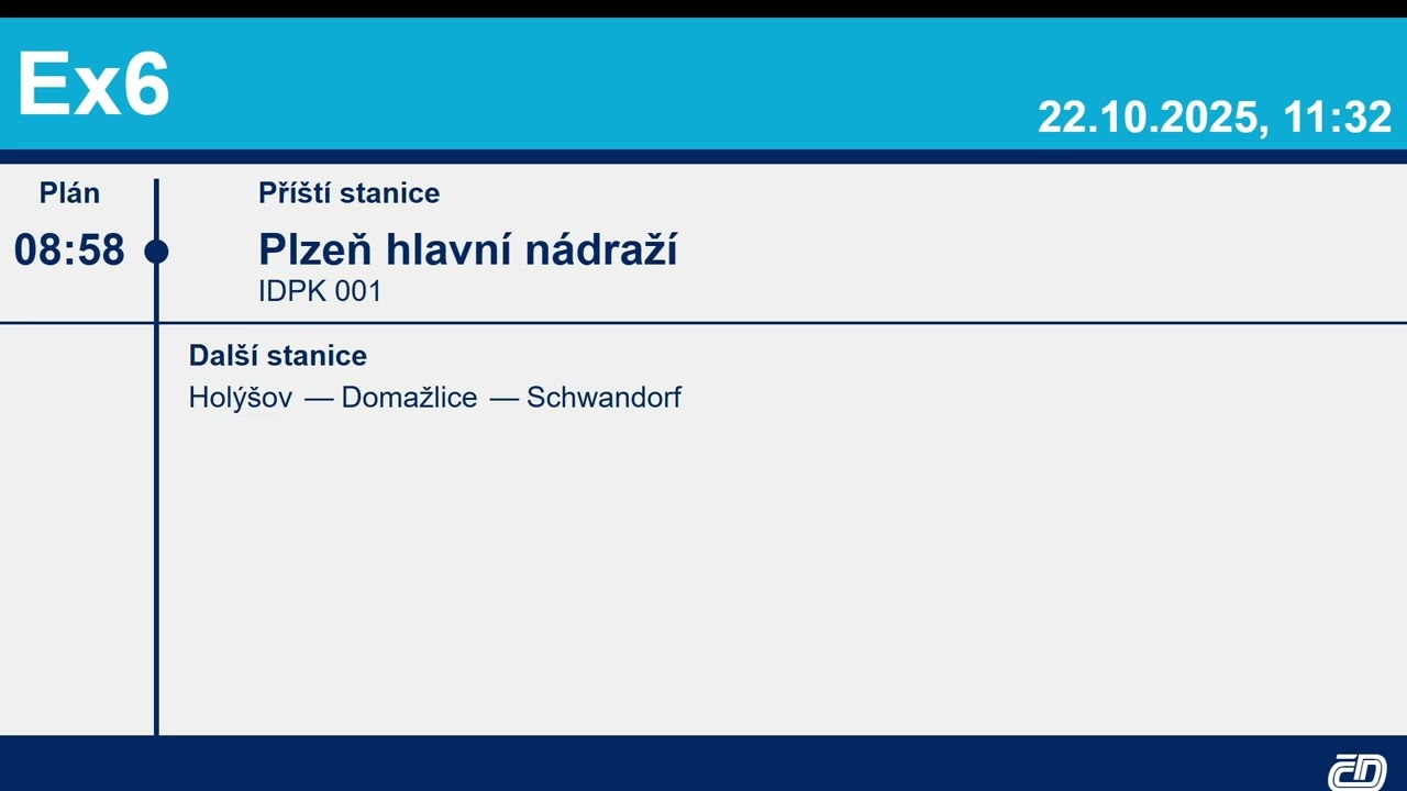 Hlášení ve vlaku EC 360 Bavorský expres