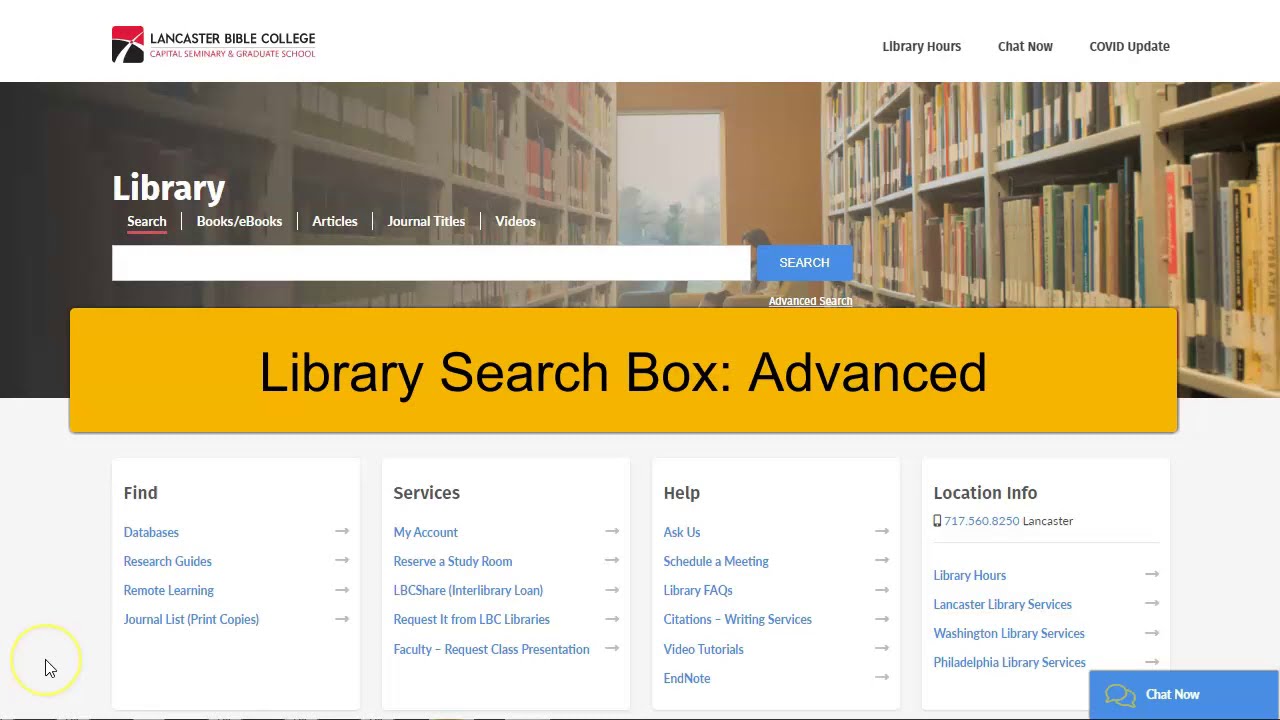Library Search Box Advanced - YouTube
