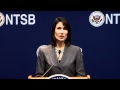 Chairman Hersman addresses media at the NTSB air race air show public hearing