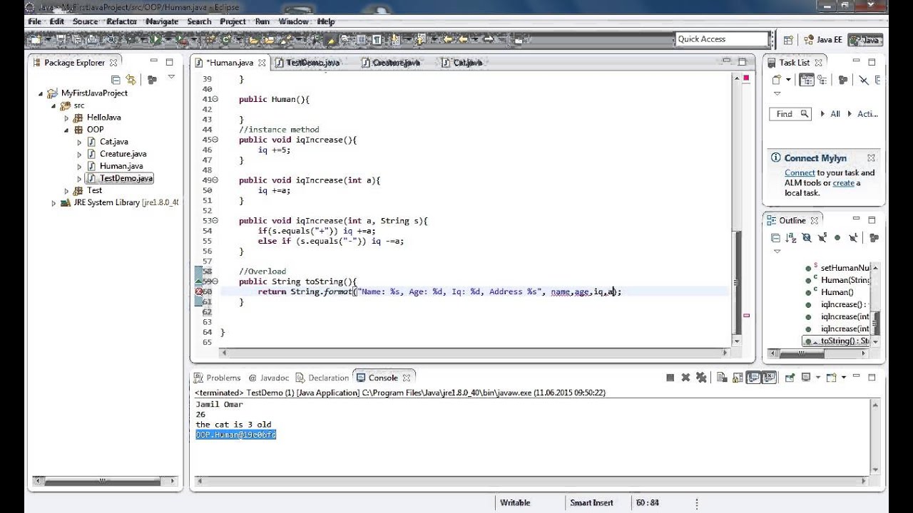java 38 تعلم الجافا toString - YouTube