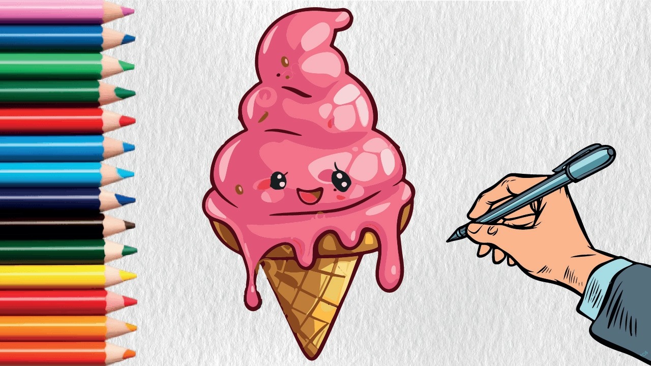 How to Draw a Cute Kawaii Ice Cream Step by Step 🍦✨