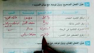 ثلاثة تدريبات على الفعل الصحيح والفعل المعتل