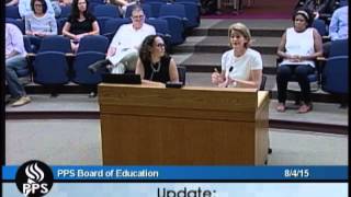 Board of Education - Regular Meeting - August 4, 2015