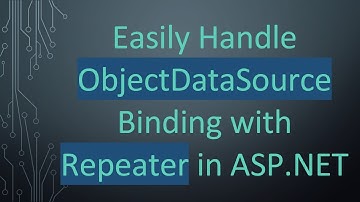 Easily Handle ObjectDataSource Binding with Repeater in ASP.NET