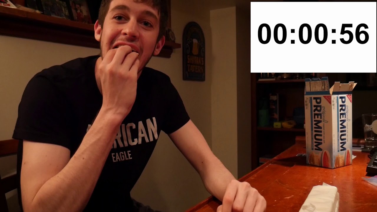 going for a world record most saltine crackers eaten in one minute YouTube