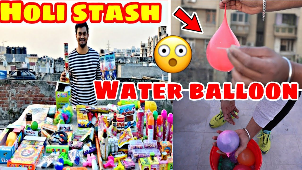 New Water balloon 🎈 Experiment Holi stash testing 2023 Unique water