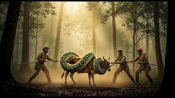 Brave Heroes Save Innocent Mother Cow from Giant Python’s Attack  Heart-Touching Wildlife Rescue.