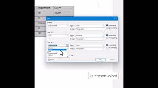 Microsoft Word Sorting Table Data