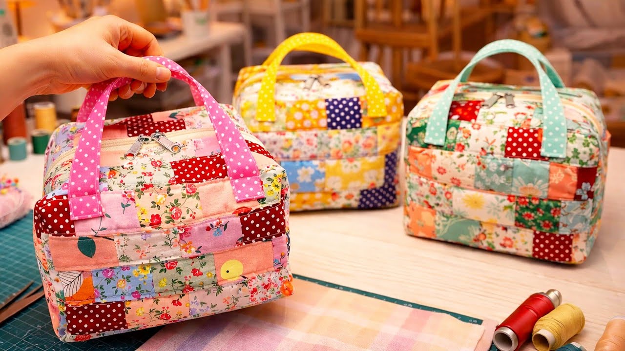 Turning Scrap Fabric into a Beautiful Patchwork Bag - Easy sewing tutorial