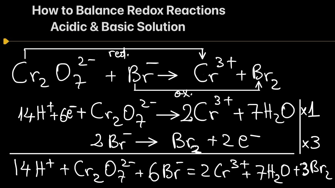 How to balance Redox reactions in Acidic and Basic solution #19 - YouTube